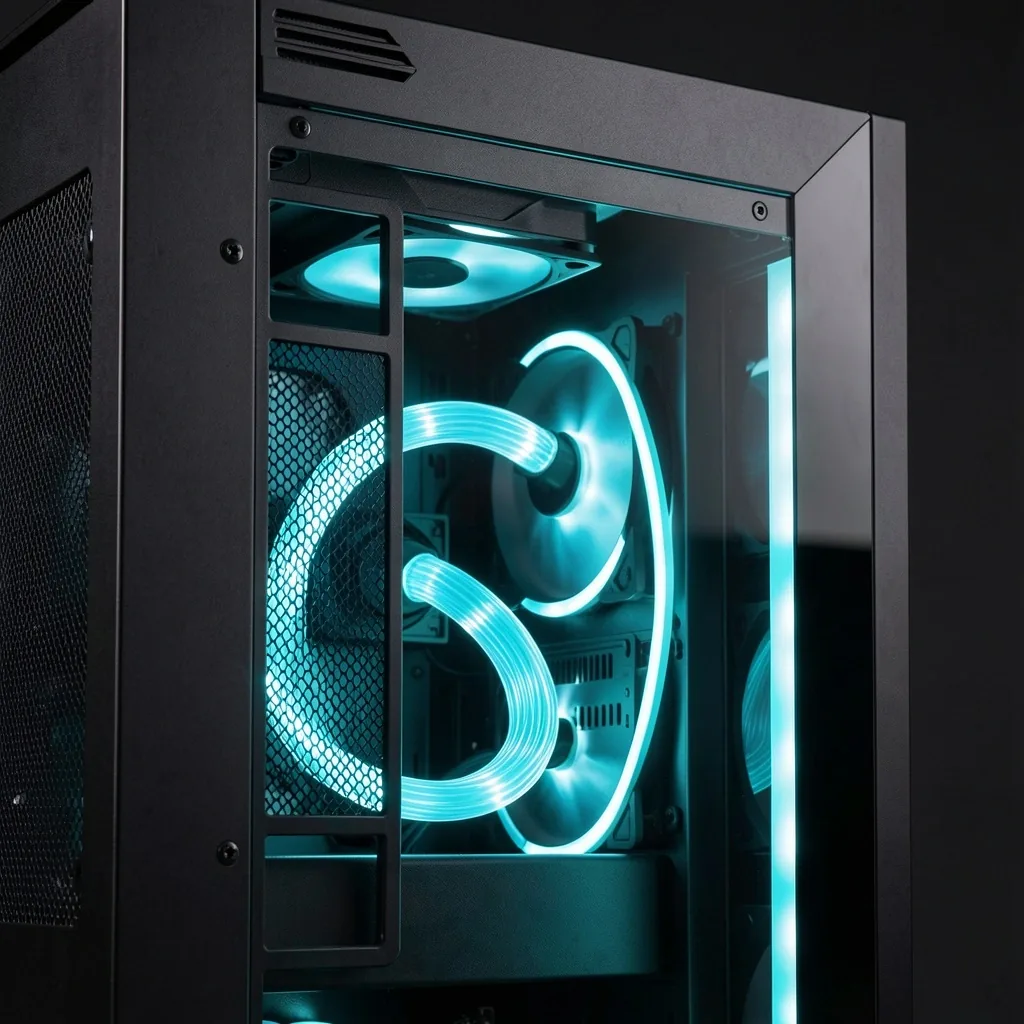 Chasis de PC con flujo de aire optimizado y gestión de cables en Toscavero