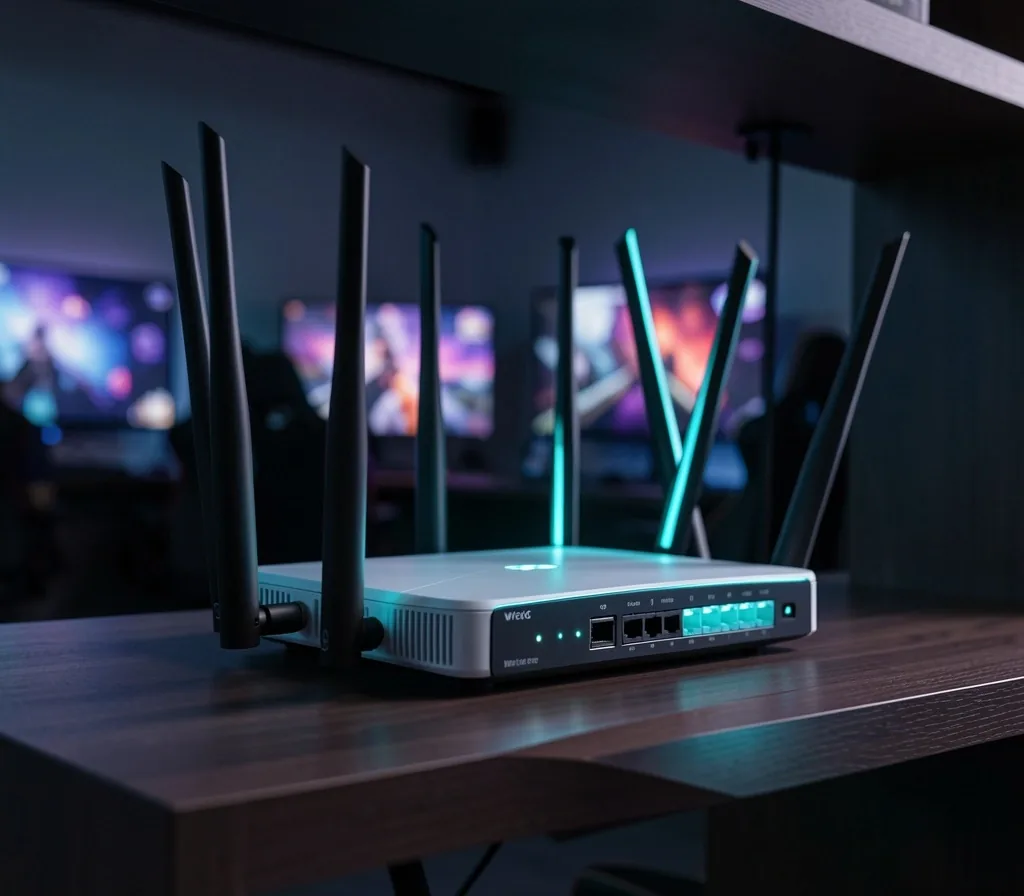 Router con sistema de red en configuración